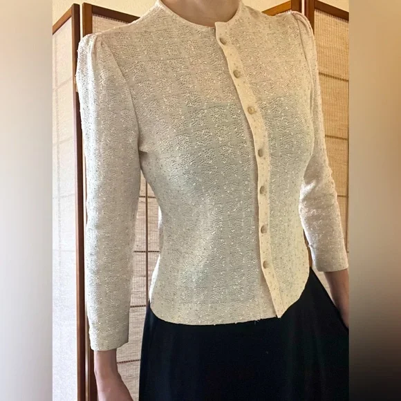 1960s vintage Leslie Fay original button front cardigan - Picture 3 of 8